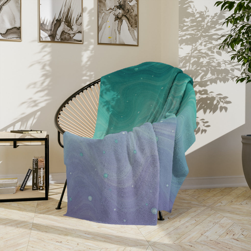 Aqua Dreamscape - Velveteen Microfiber Blanket