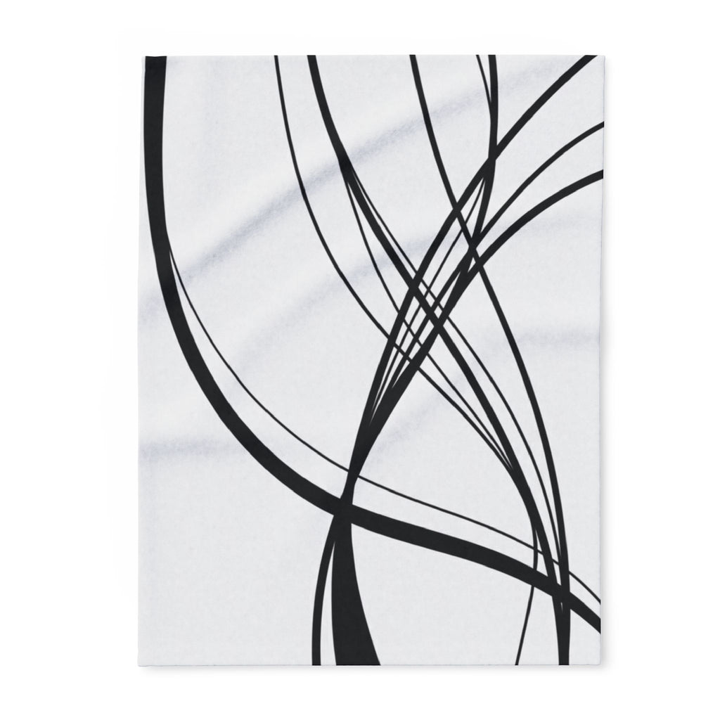 Curved Waves - Arctic Fleece Blanket