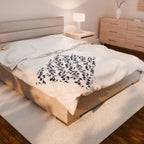 Indigo Magnolia - Velveteen Plush Blanket