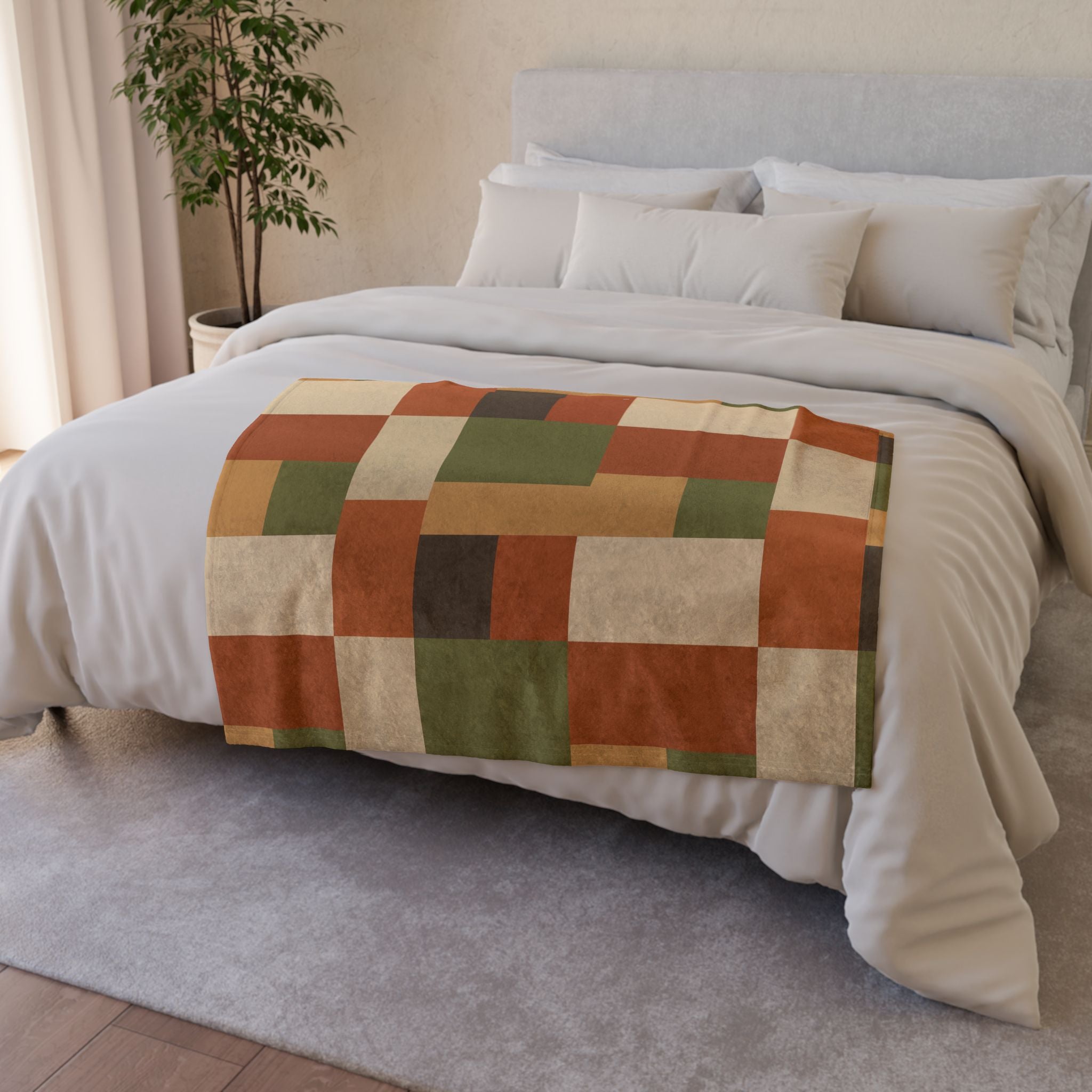 Patchwork Design - Soft Minky Blanket