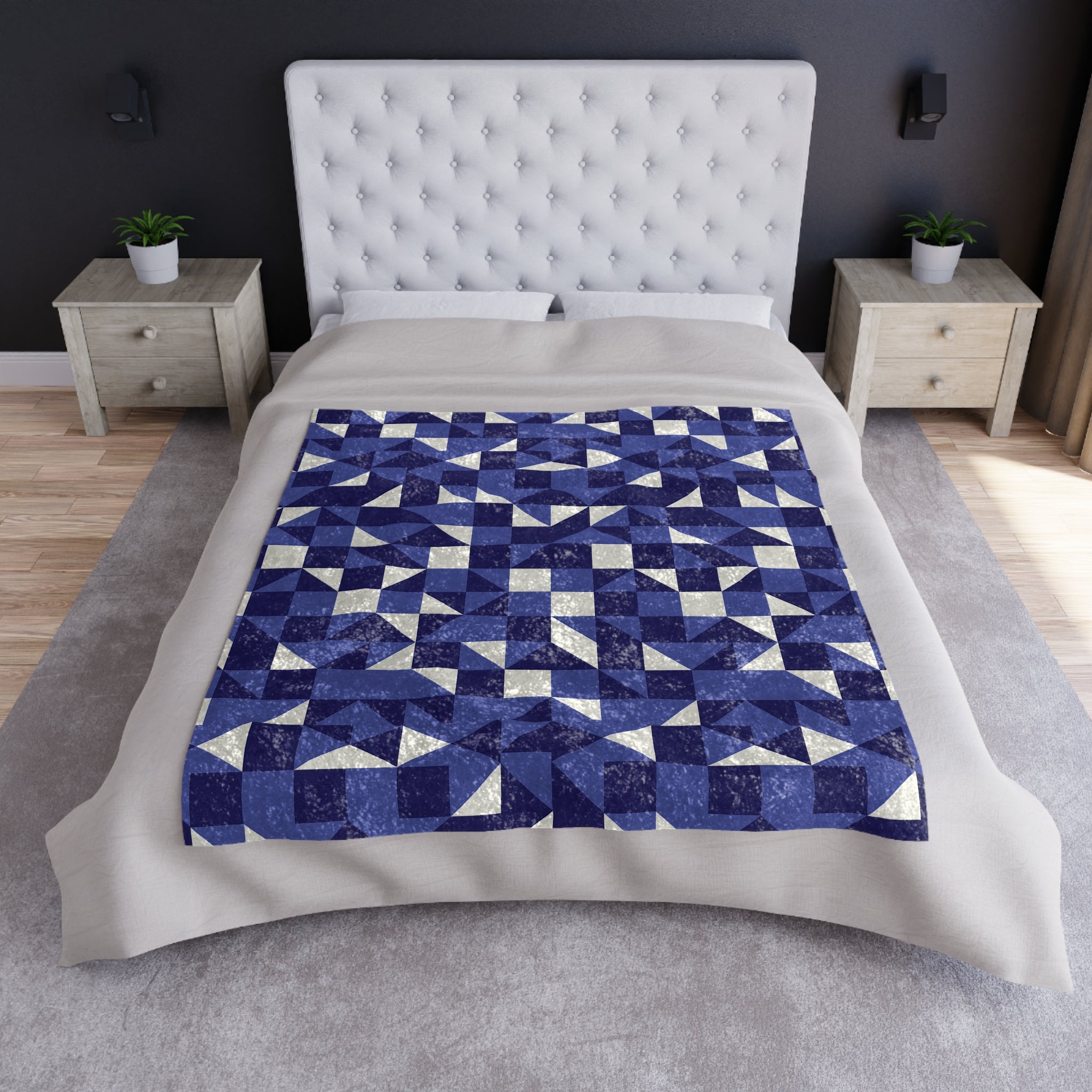 Geometric Abstraction - Crushed Velvet Blanket