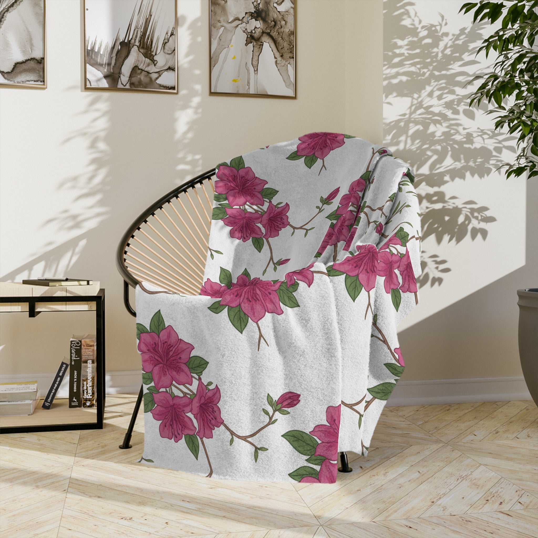 Azalea Floral - Velveteen Microfiber Blanket