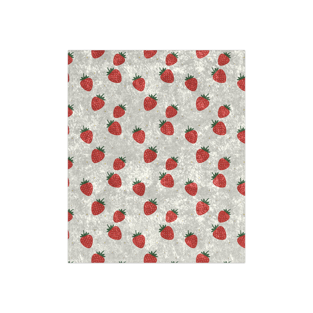 Strawberry Doodle - Crushed Velvet Blanket