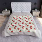 Strawberry Doodle - Crushed Velvet Blanket
