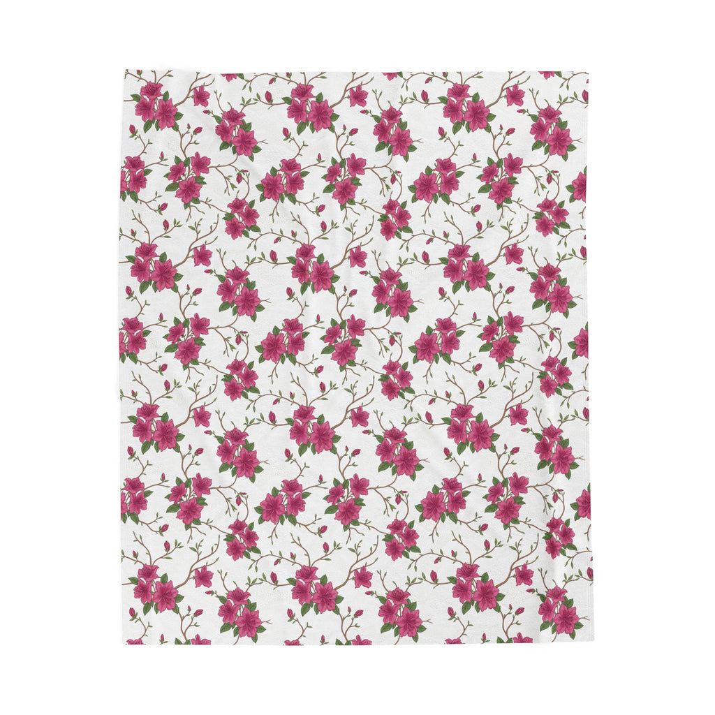 Azalea Floral - Velveteen Plush Blanket