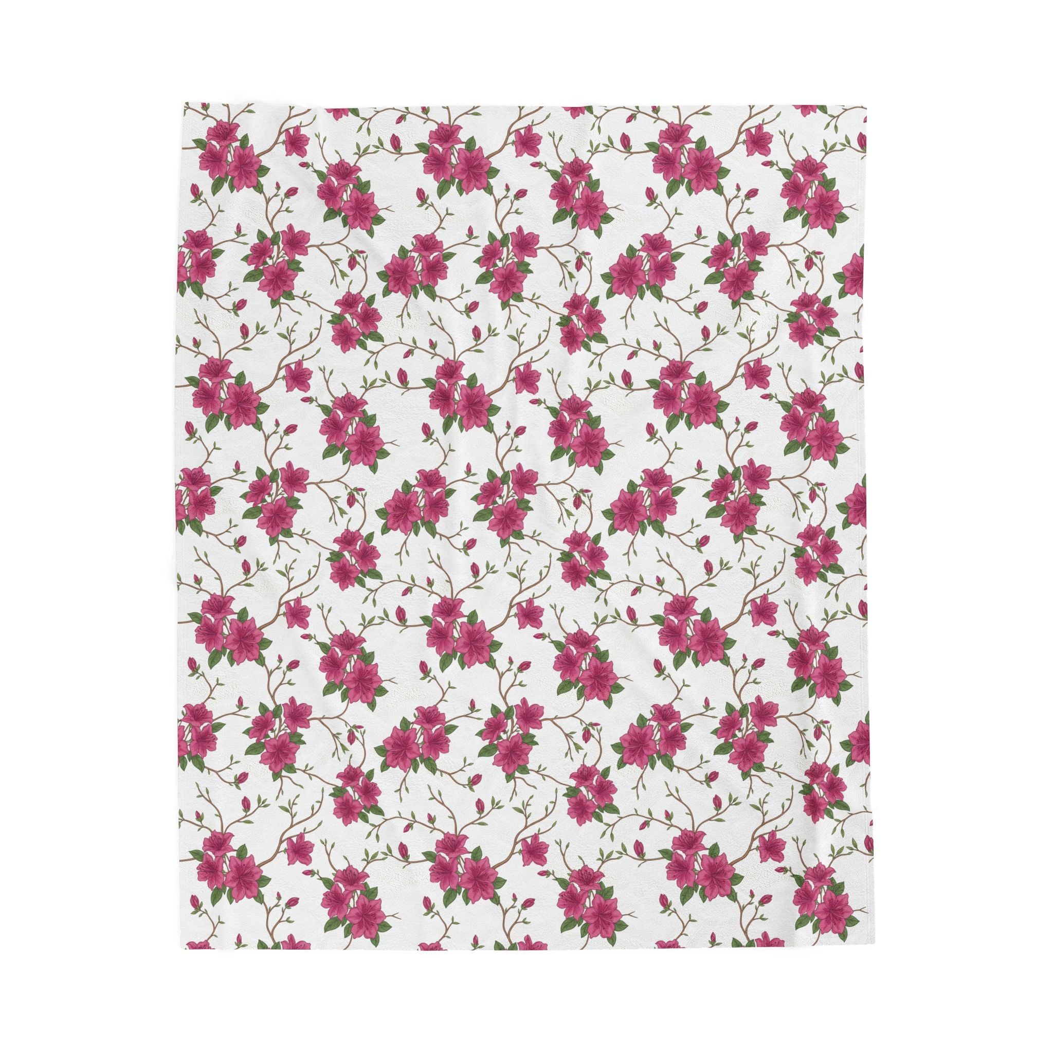 Azalea Floral - Velveteen Plush Blanket