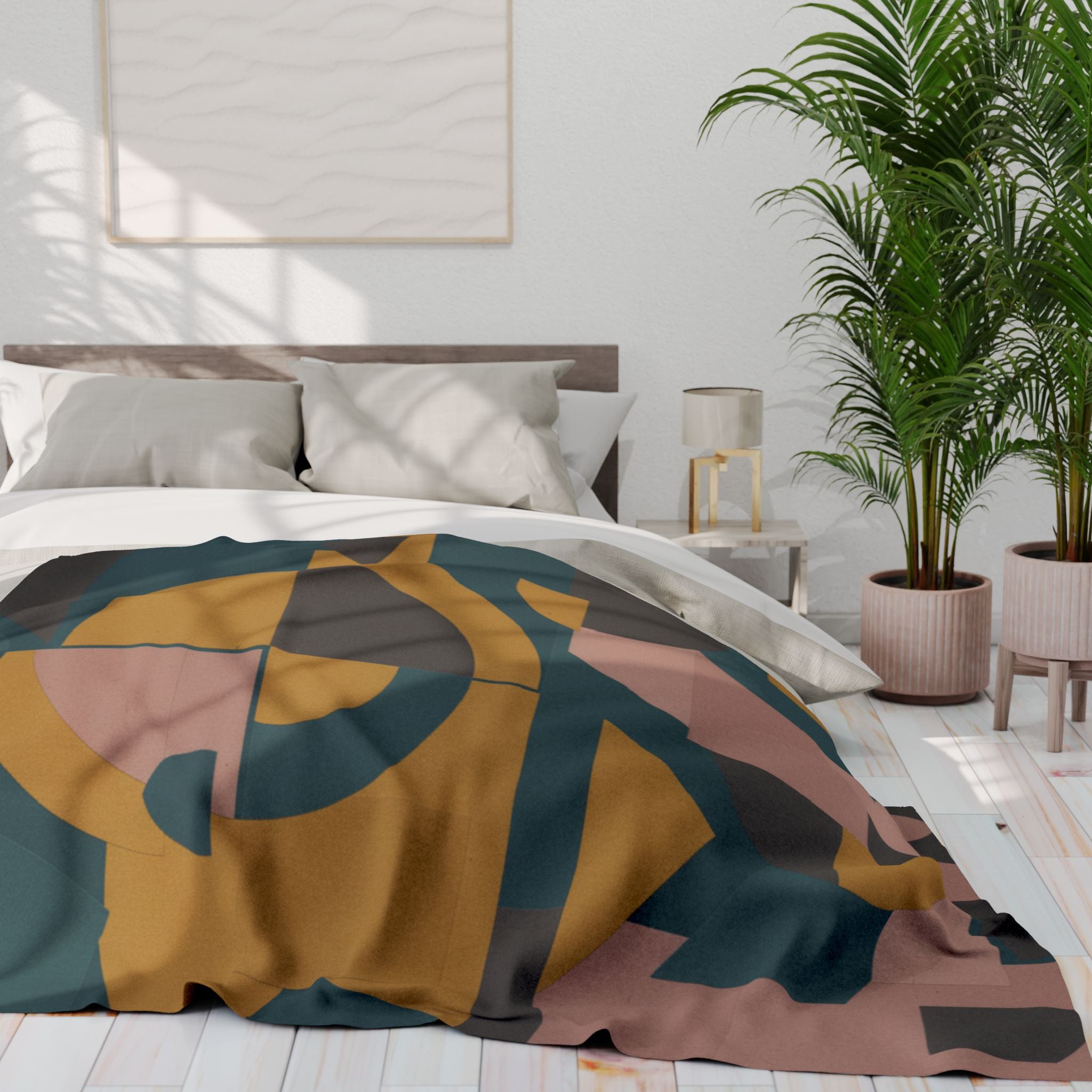 Muted Geometric - Arctic Fleece Blanket