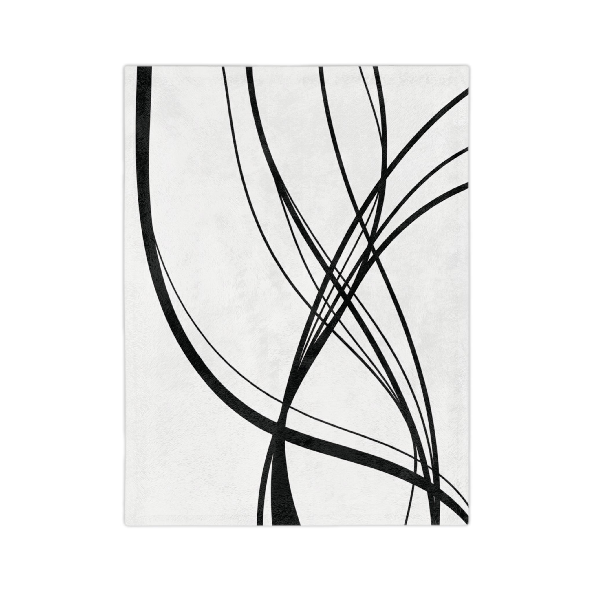 Curved Waves - Velveteen Microfiber Blanket