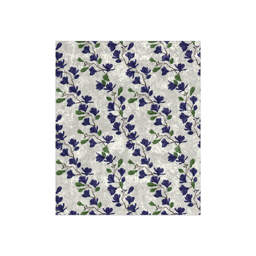 Indigo Magnolia - Crushed Velvet Blanket