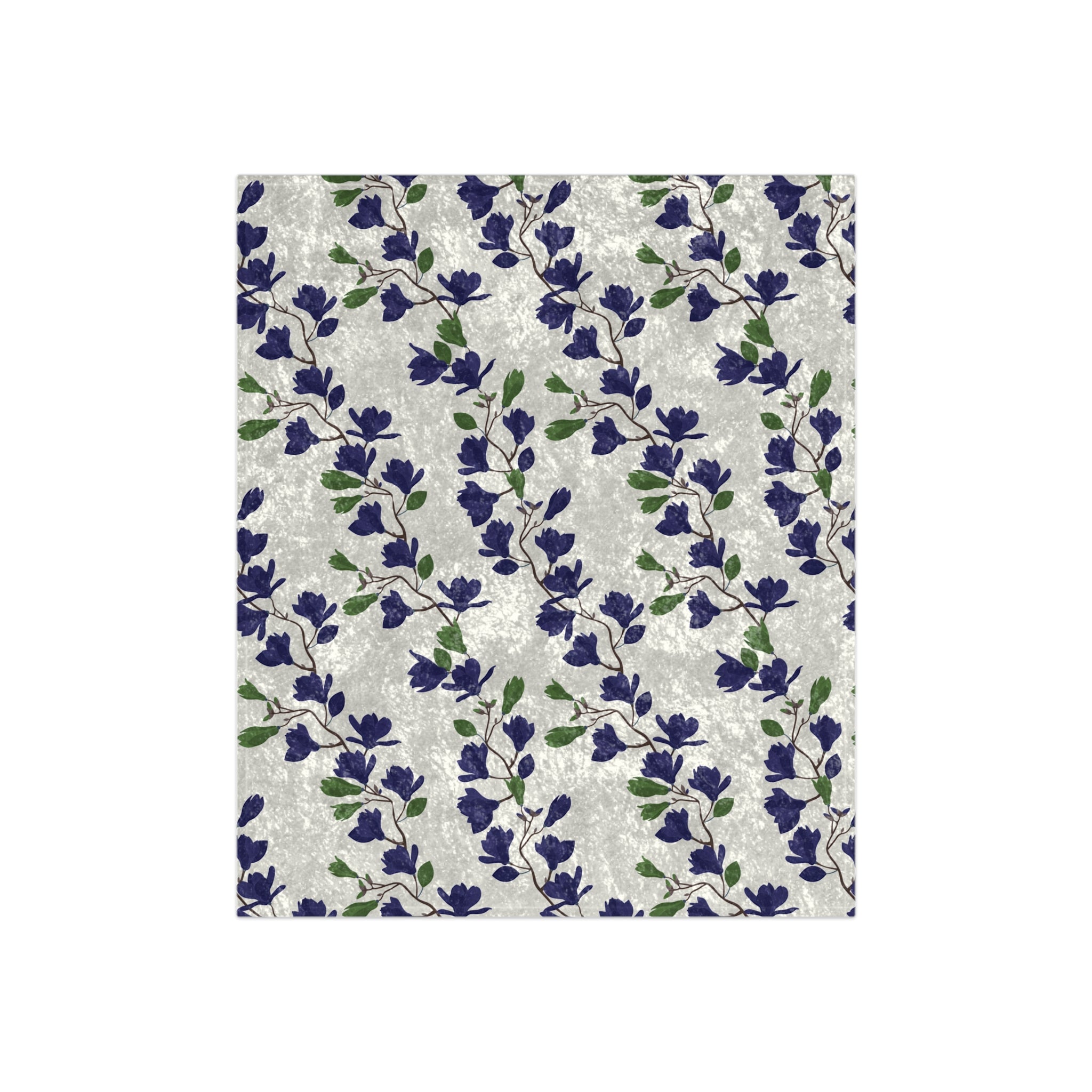 Indigo Magnolia - Crushed Velvet Blanket