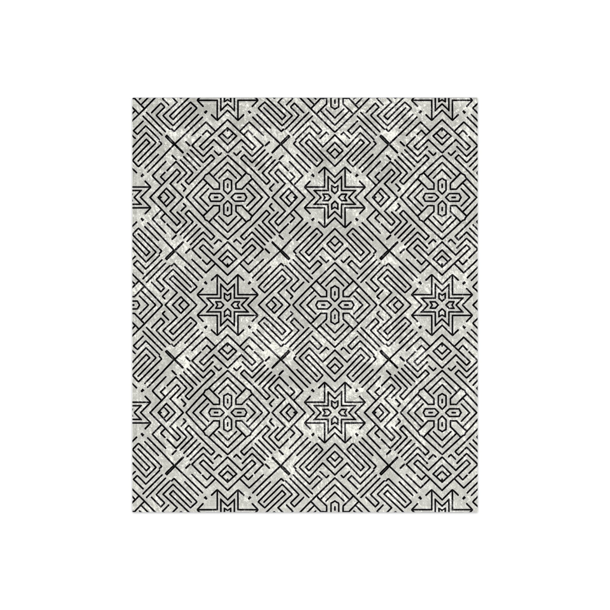 Black and White - Crushed Velvet Blanket