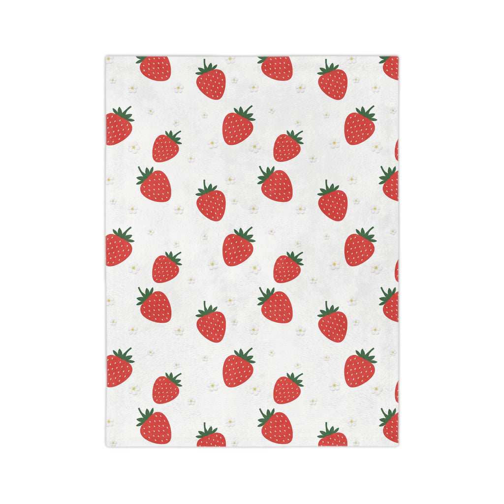 Strawberry Doodle - Velveteen Microfiber Blanket
