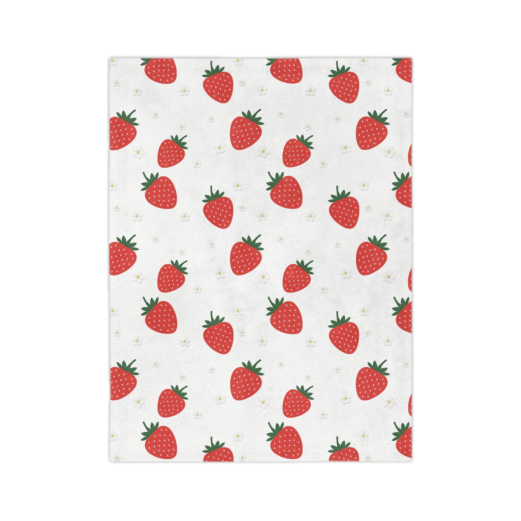 Strawberry Doodle - Velveteen Microfiber Blanket