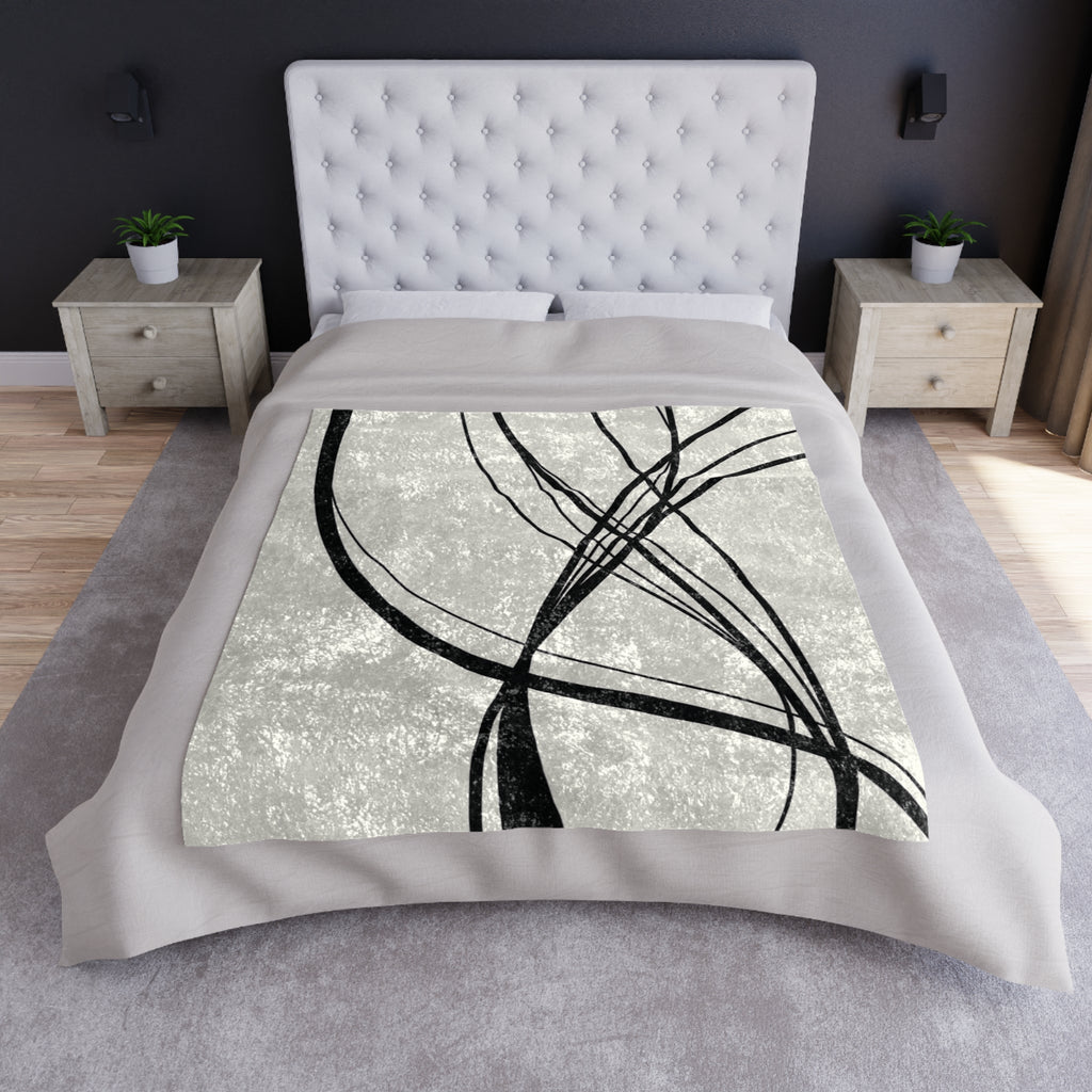 Curved Waves - Crushed Velvet Blanket