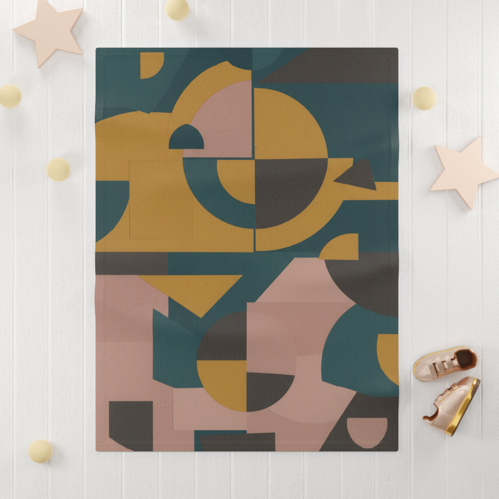 Muted Geometric - Fleece Baby Blanket