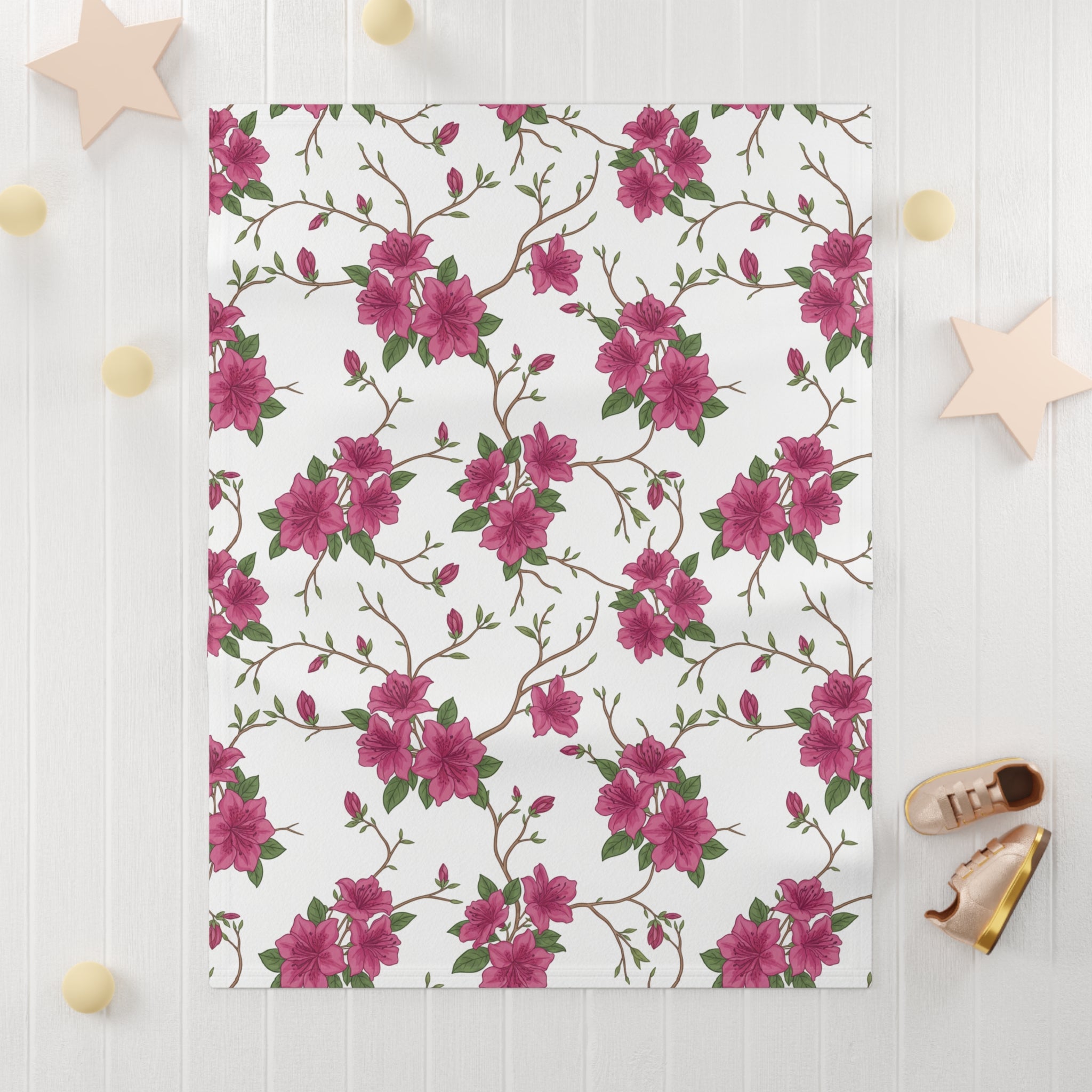 Azalea Floral - Fleece Baby Blanket