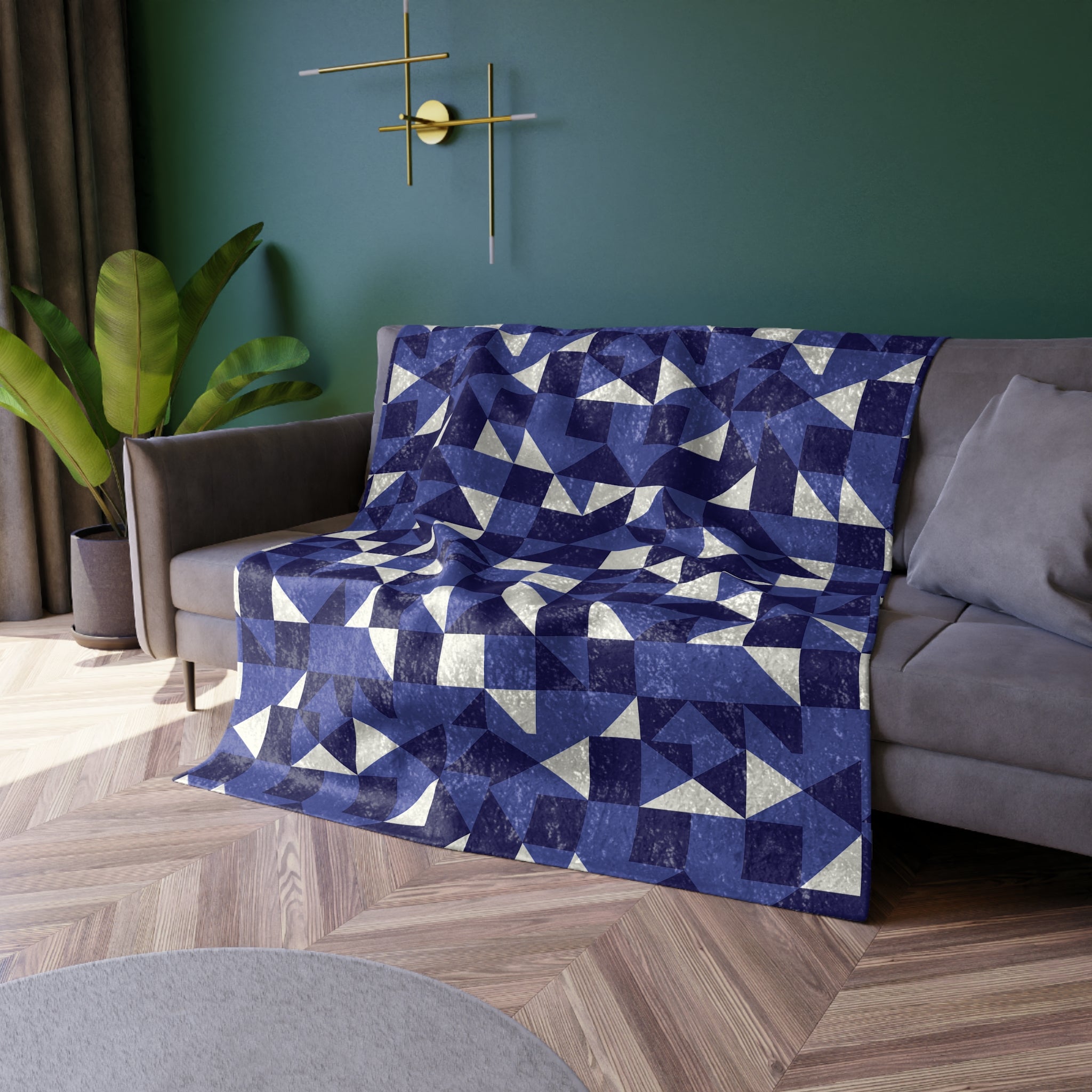 Geometric Abstraction - Crushed Velvet Blanket