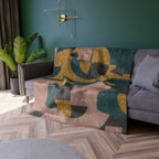 Muted Geometric - Crushed Velvet Blanket