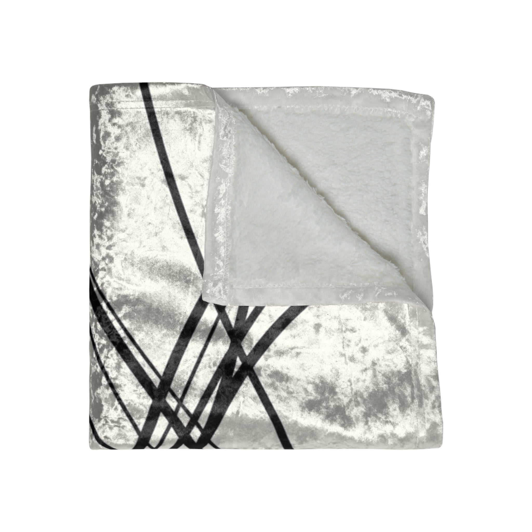 Curved Waves - Crushed Velvet Blanket