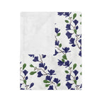 Indigo Magnolia - Velveteen Microfiber Blanket