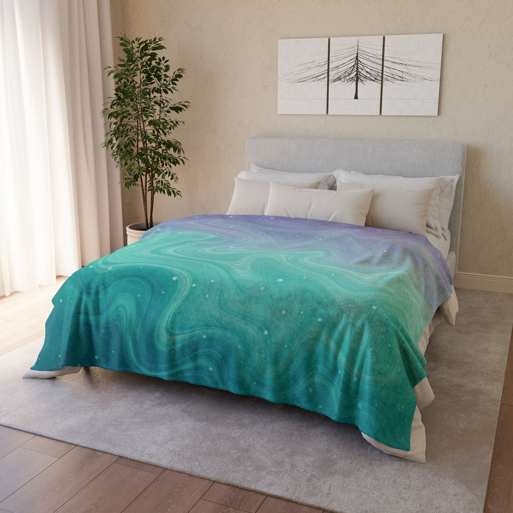 Aqua Dreamscape - Soft Minky Blanket