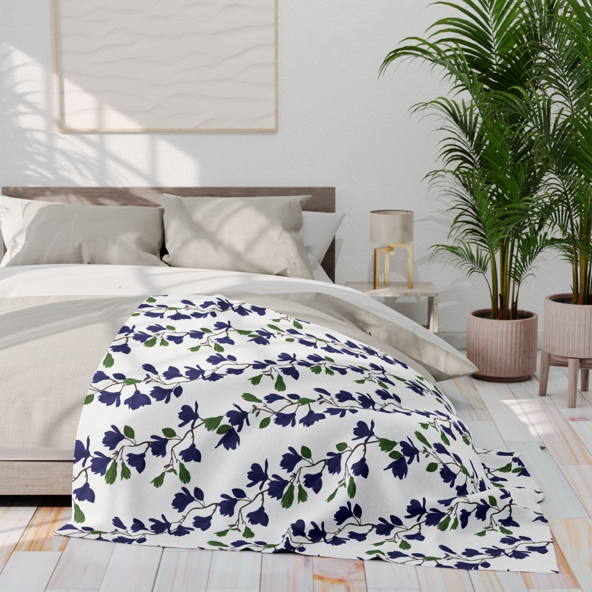 Indigo Magnolia - Arctic Fleece Blanket