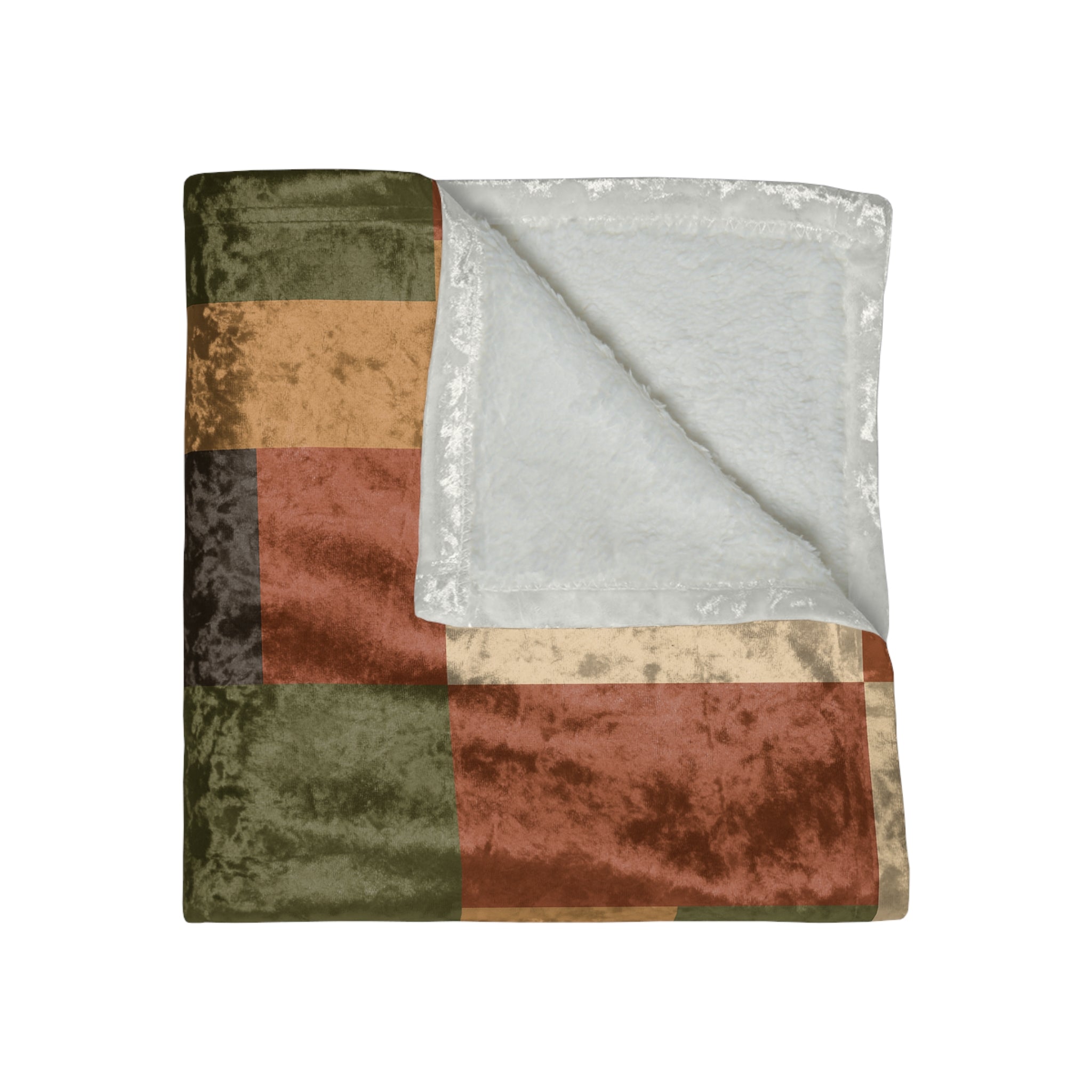 Patchwork Design - Crushed Velvet Blanket