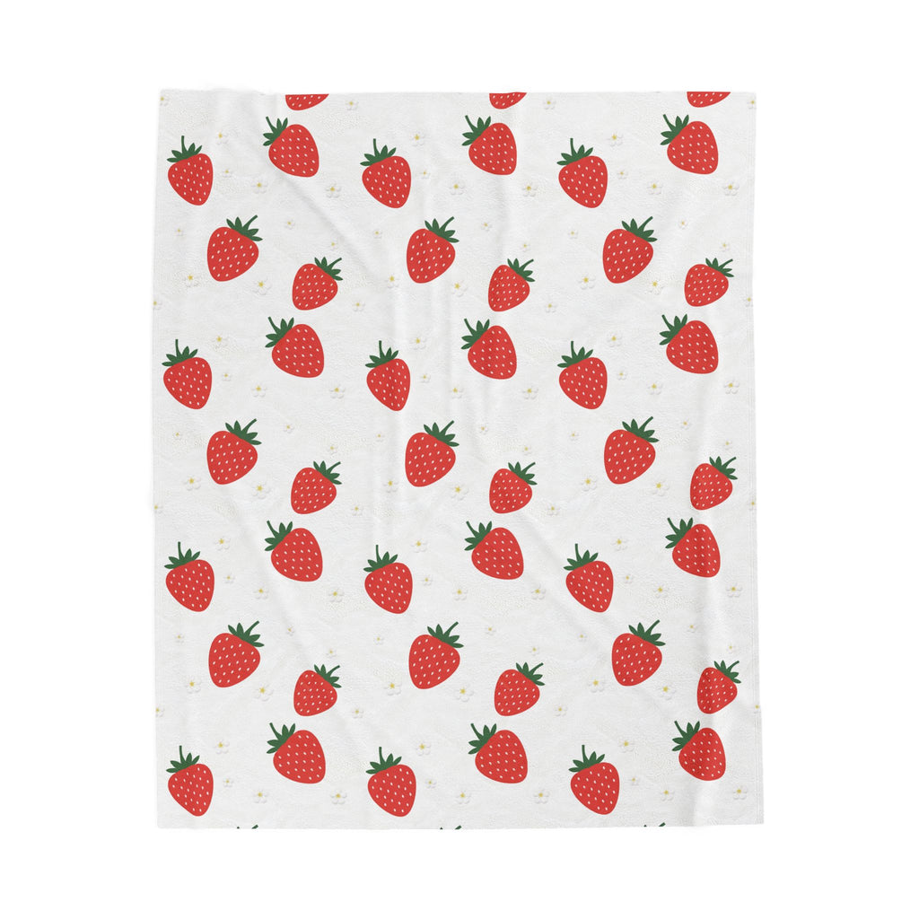 Strawberry Doodle - Velveteen Plush Blanket