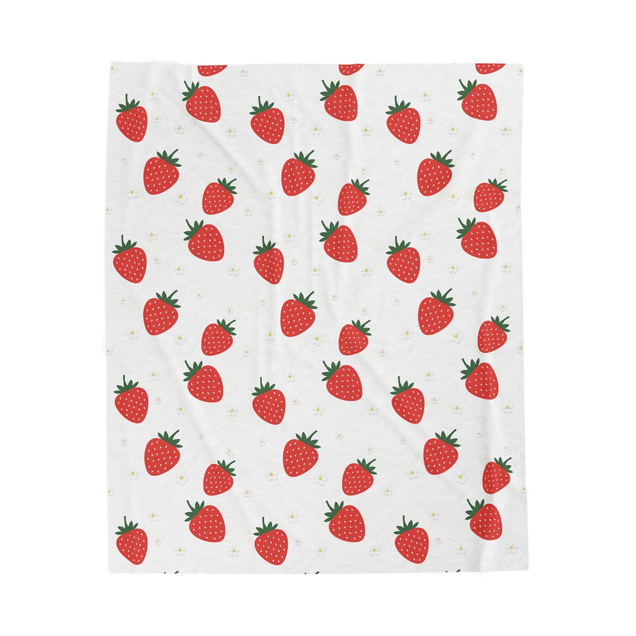 Strawberry Doodle - Velveteen Plush Blanket