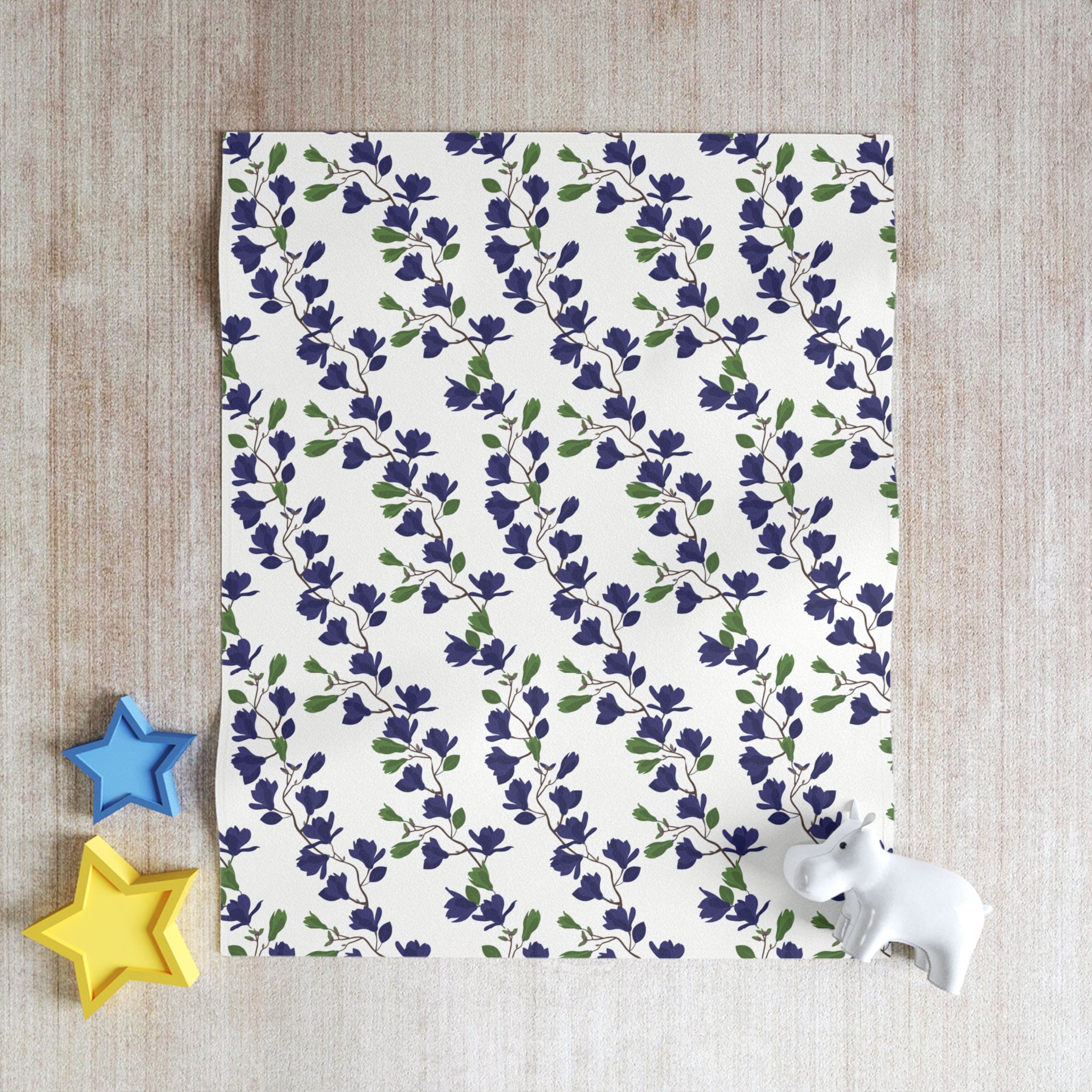 Indigo Magnolia - Throw Blanket