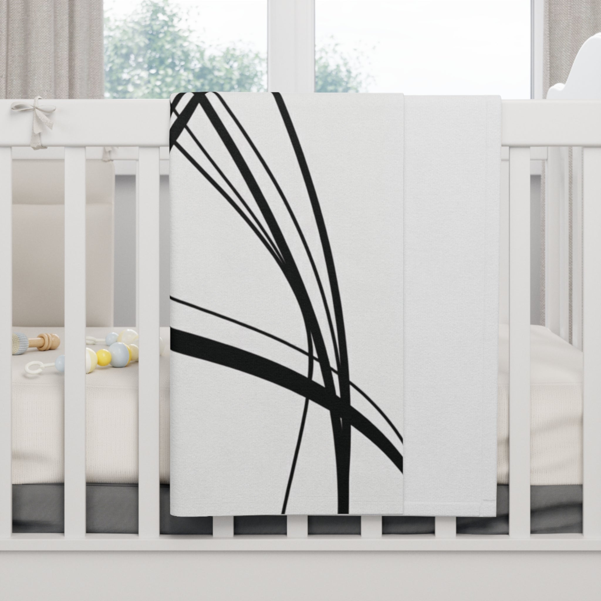 Curved Waves - Fleece Baby Blanket