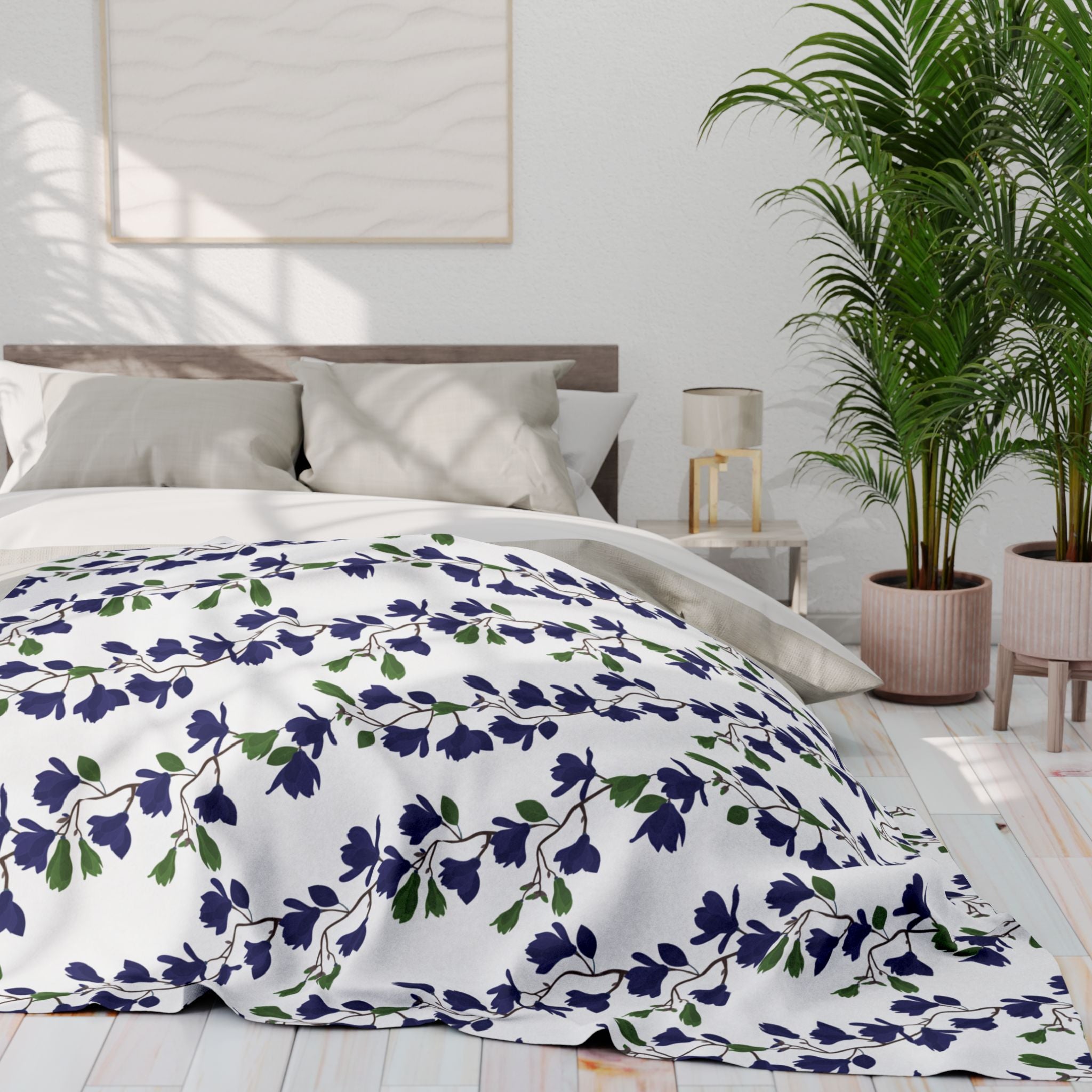 Indigo Magnolia - Arctic Fleece Blanket