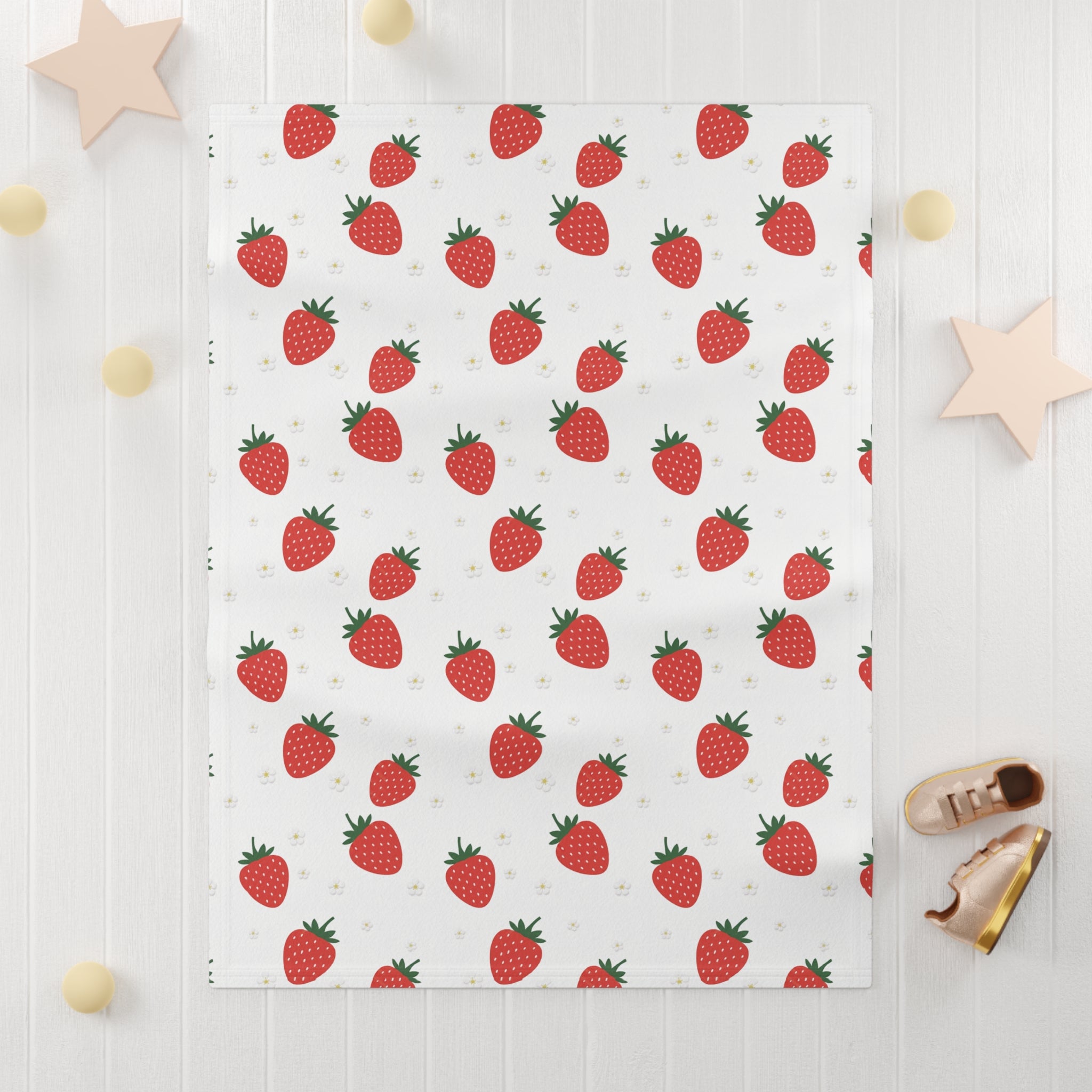 Strawberry Doodle - Baby Blanket