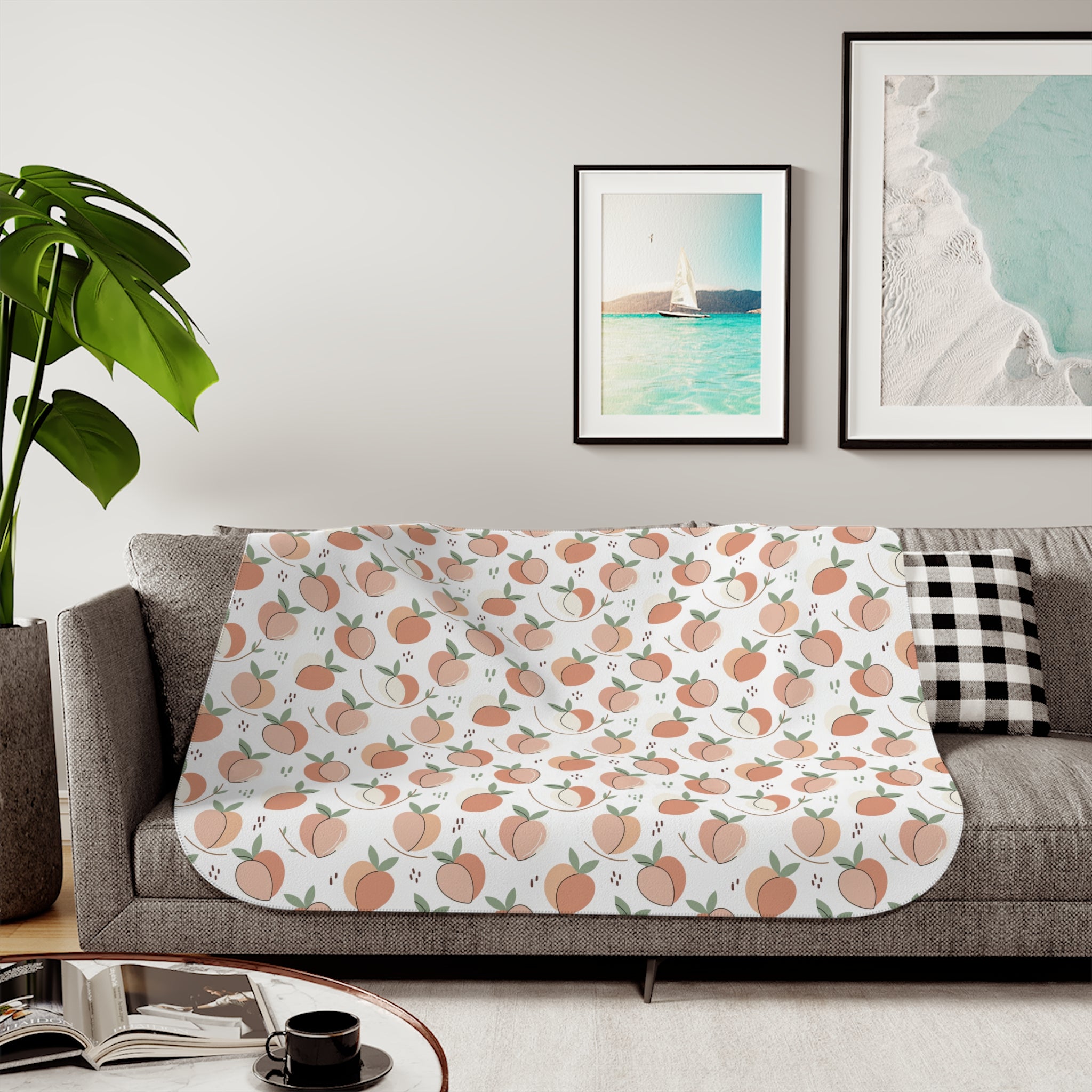 Peach Seamless - Sherpa Fleece Blanket