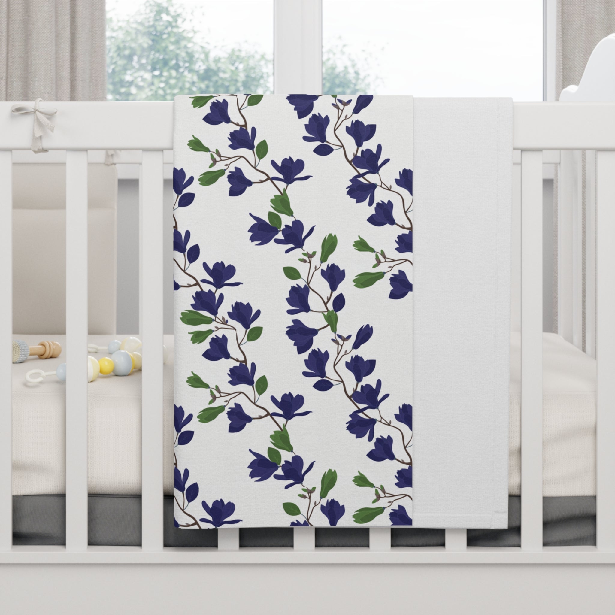 Indigo Magnolia - Soft Baby Blanket