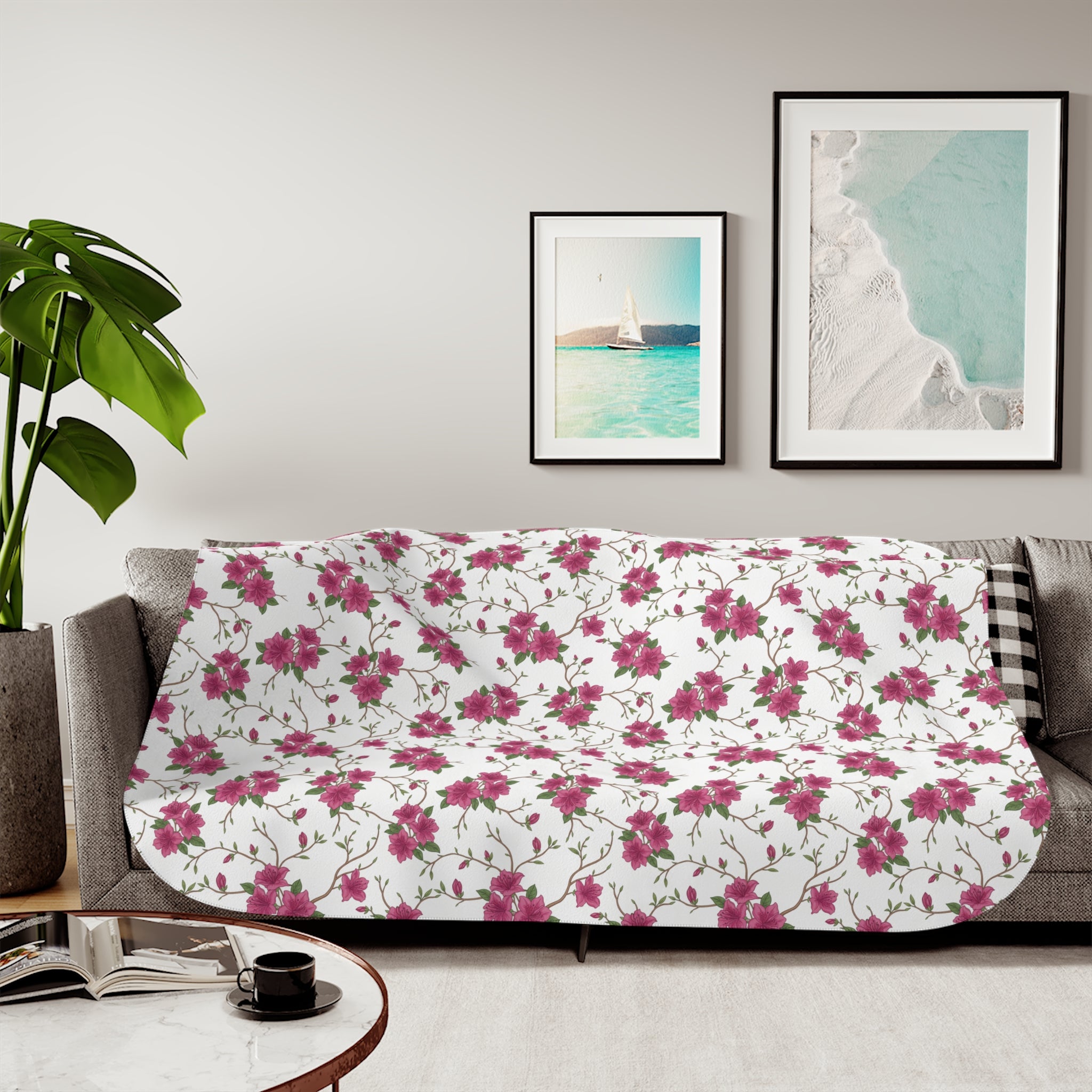 Azalea Floral - Sherpa Fleece Blanket