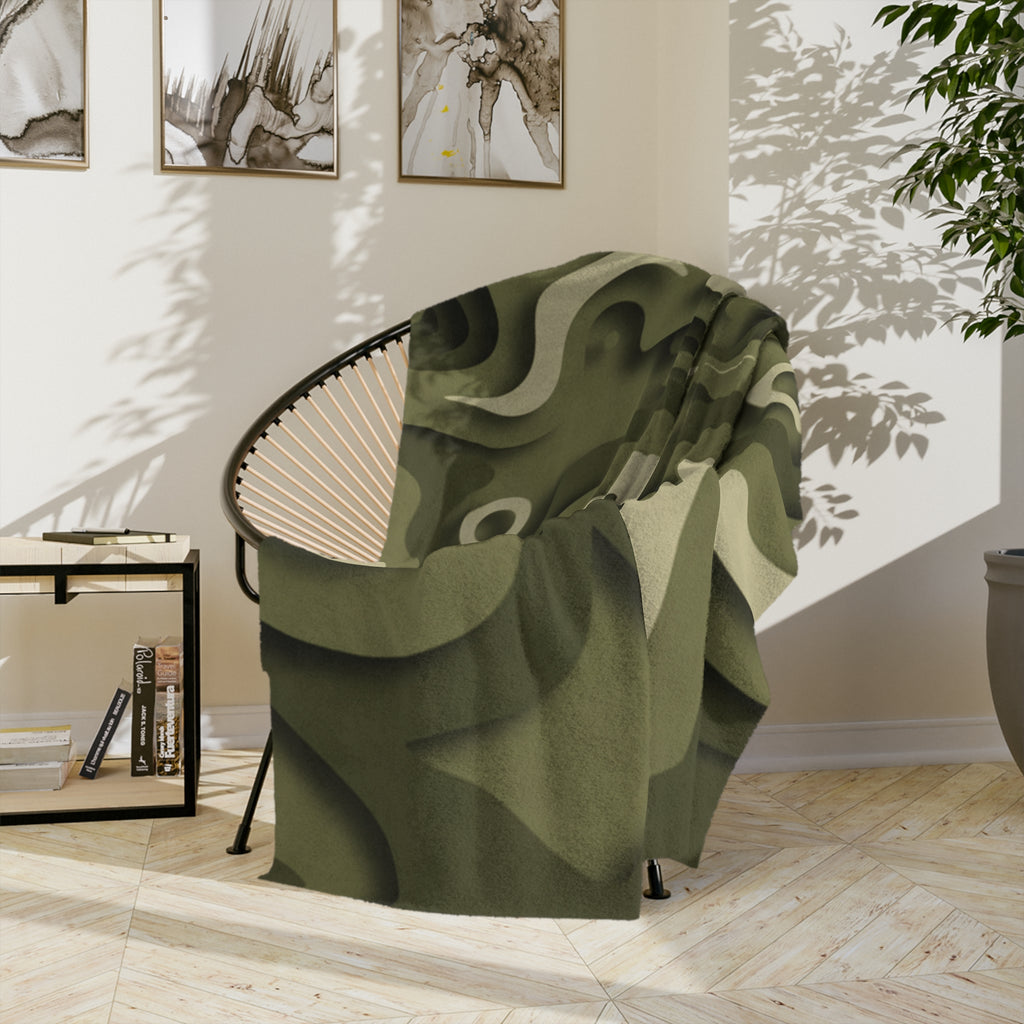 Abstract Paper Cut - Velveteen Microfiber Blanket