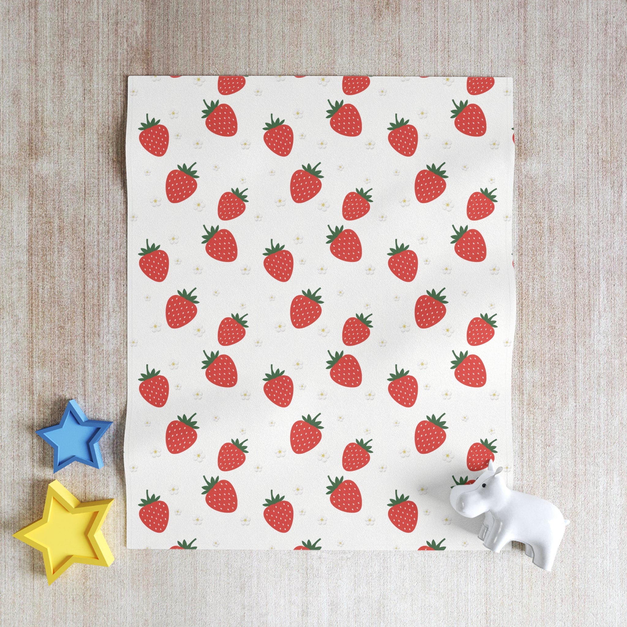 Strawberry Doodle - Throw Blanket