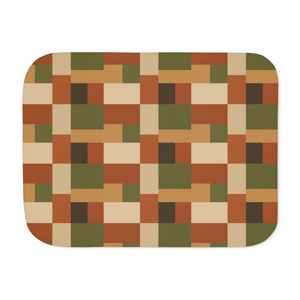 Patchwork Design - Sherpa Fleece Blanket