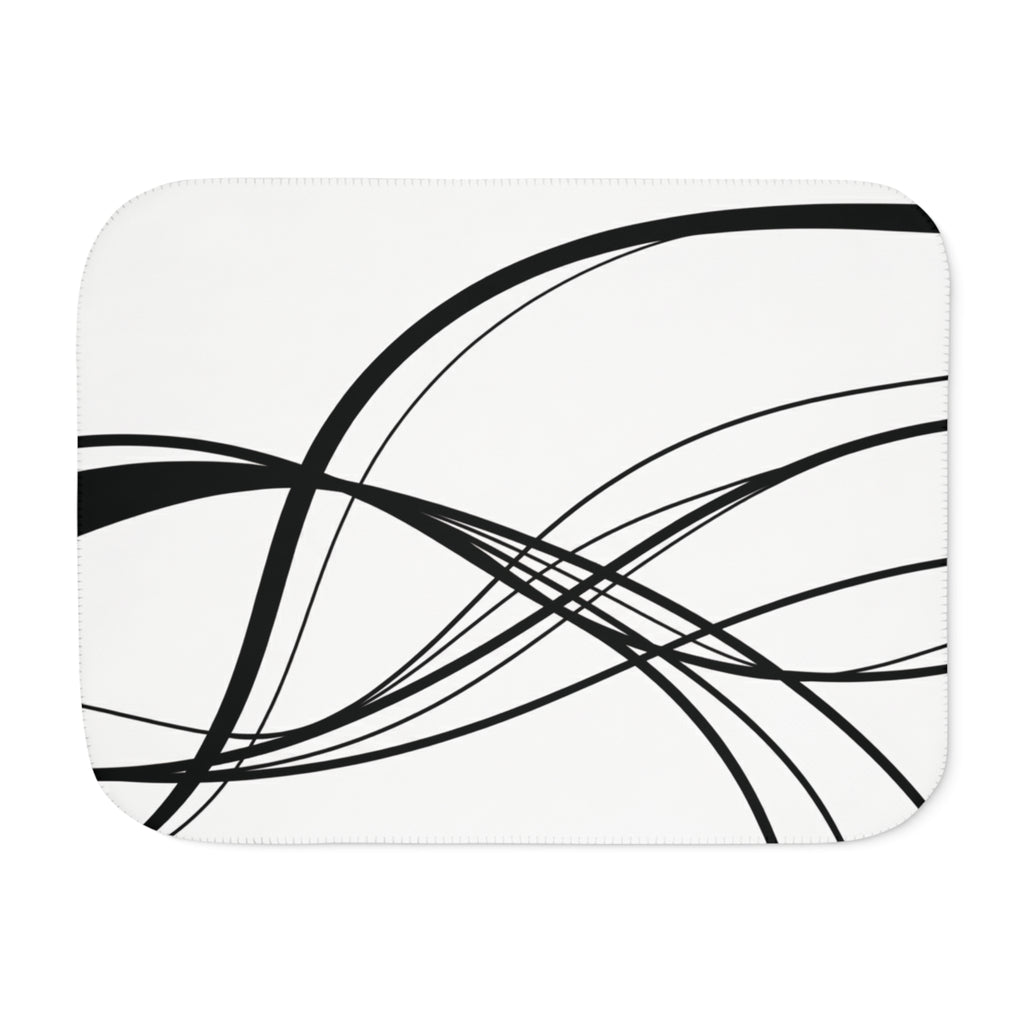 Curved Waves - Sherpa Fleece Blanket