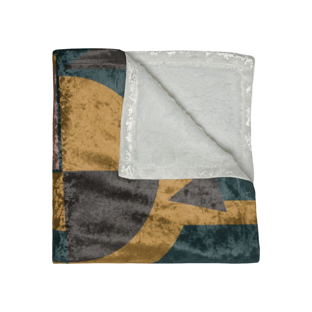 Muted Geometric - Crushed Velvet Blanket