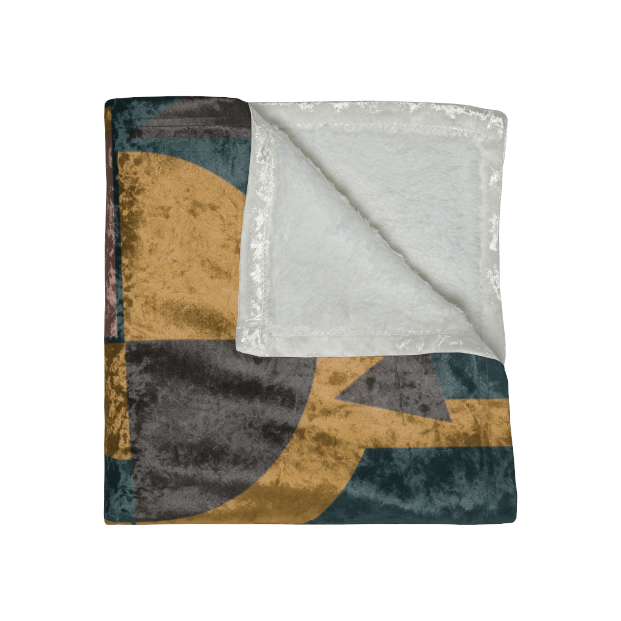 Muted Geometric - Crushed Velvet Blanket