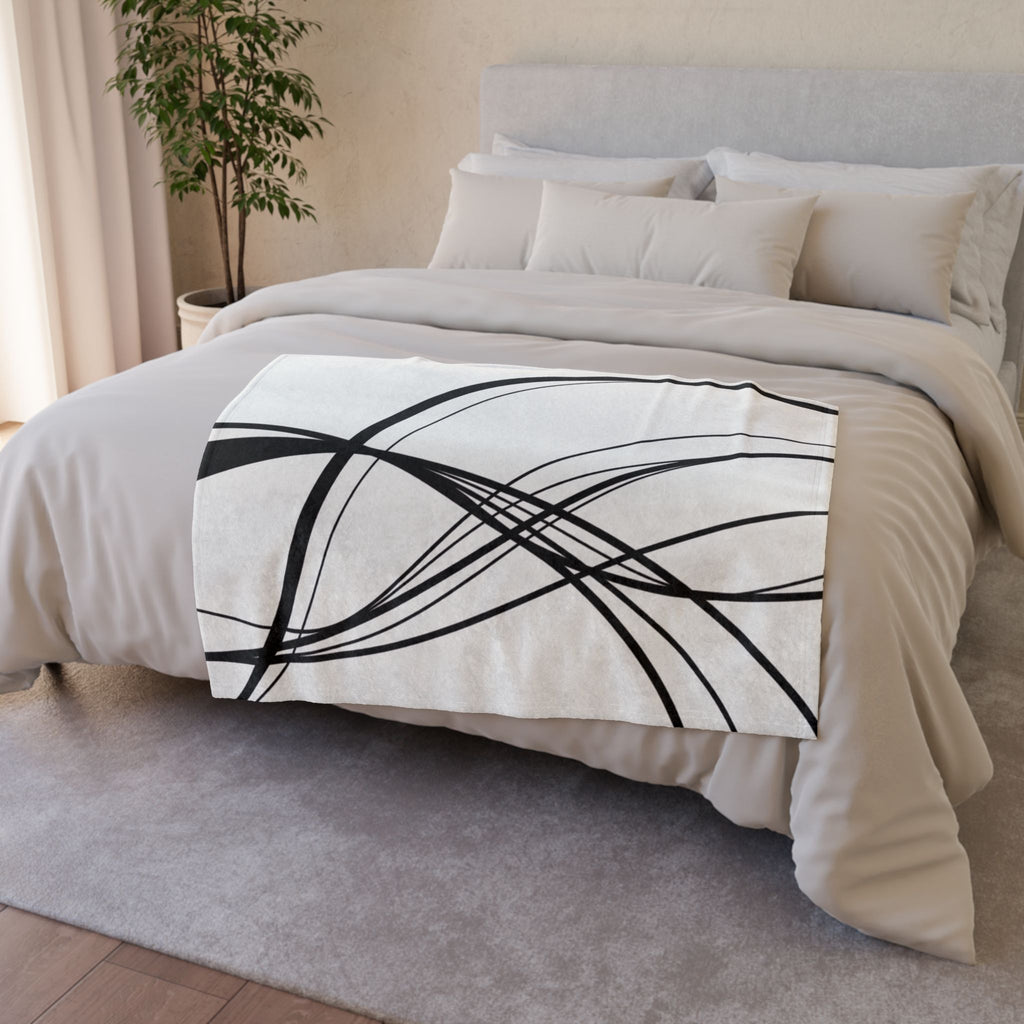 Curved Waves - Soft Minky Blanket