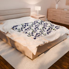 Indigo Magnolia - Velveteen Plush Blanket