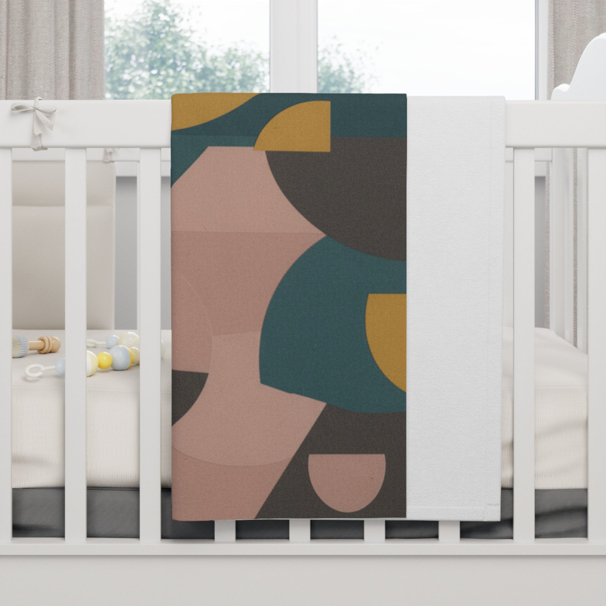 Muted Geometric - Fleece Baby Blanket