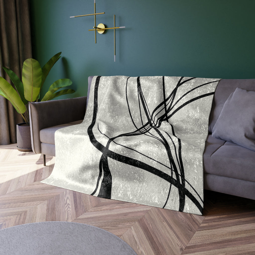Curved Waves - Crushed Velvet Blanket