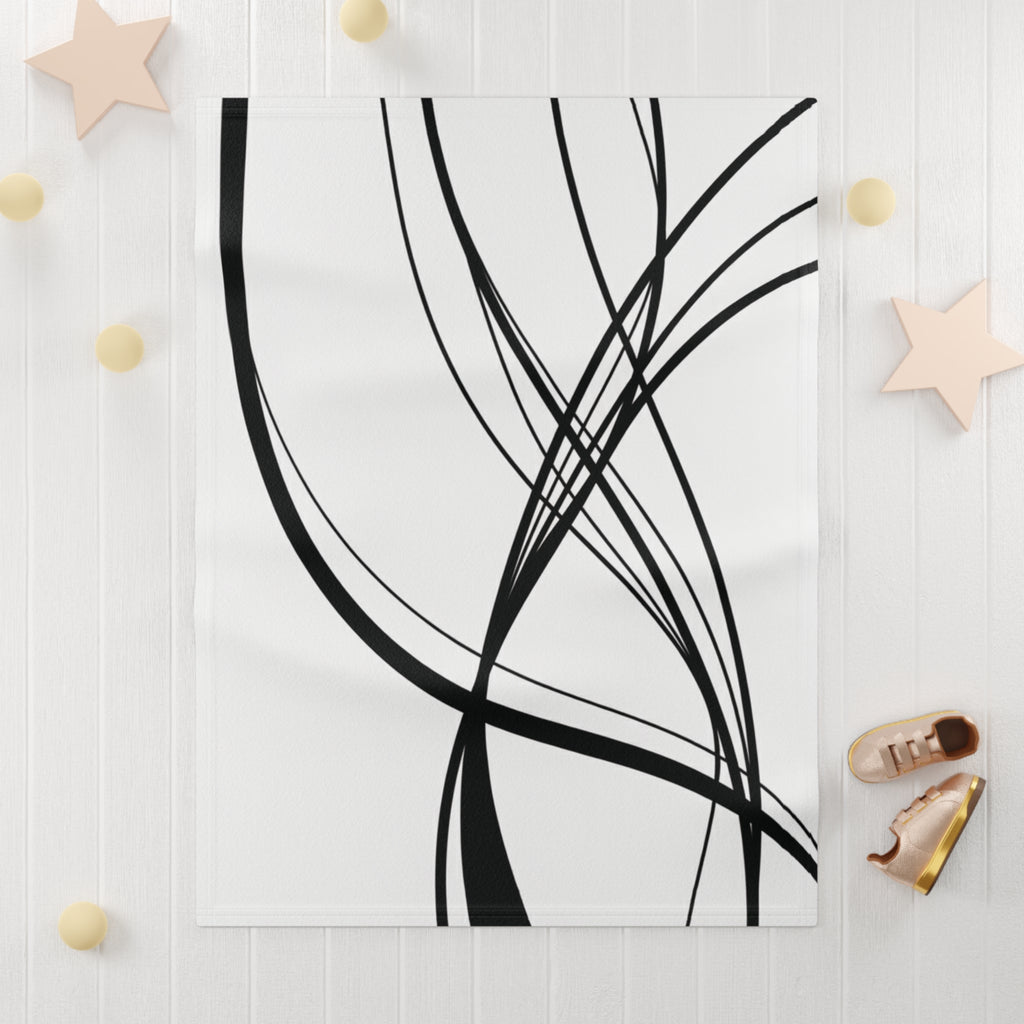 Curved Waves - Fleece Baby Blanket