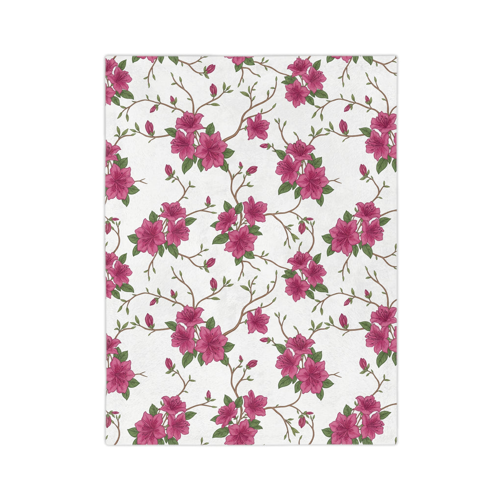 Azalea Floral - Velveteen Microfiber Blanket