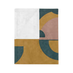 Muted Geometric - Velveteen Microfiber Blanket