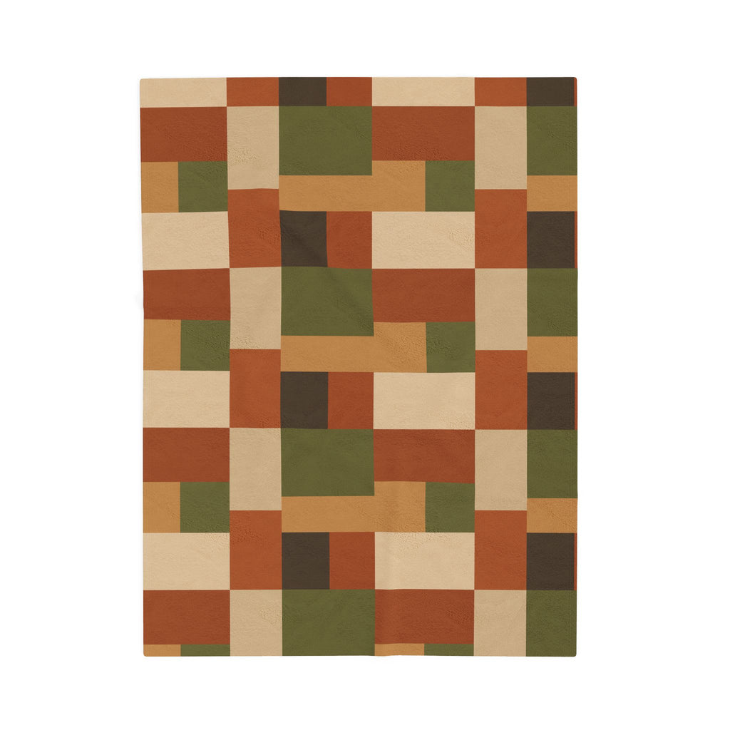 Patchwork Design - Velveteen Plush Blanket